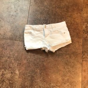 White jean shorts